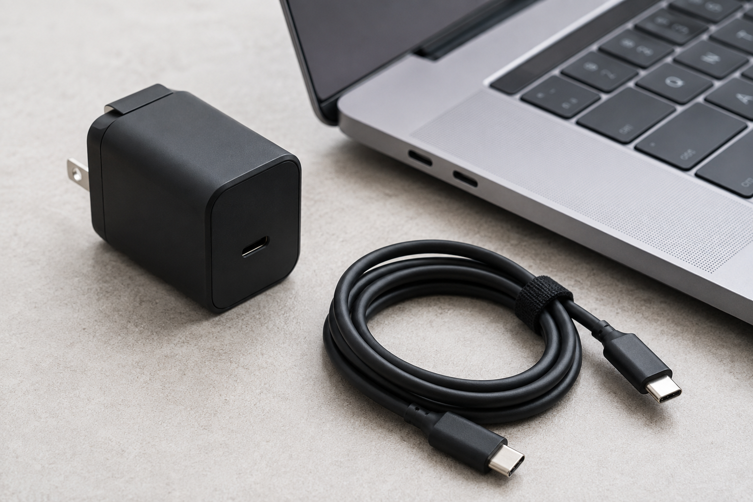 USB-C cable labels separating power data and display capabilities between devices