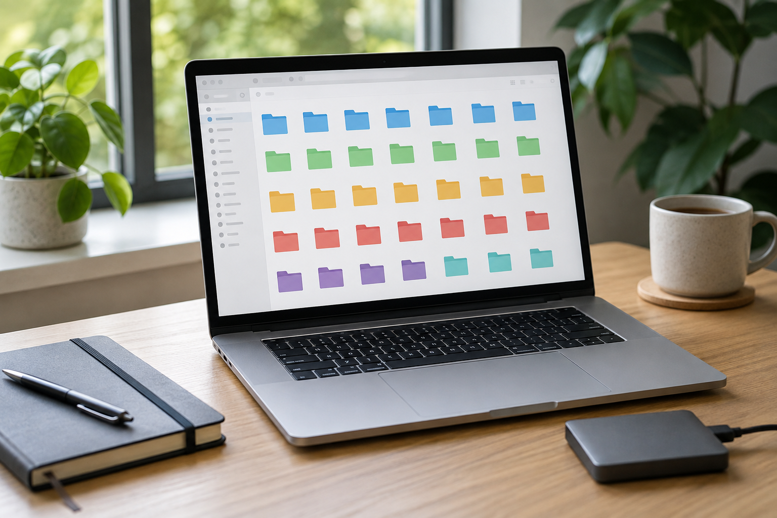 File labels moving from chaotic names to a clear date, subject, and status pattern